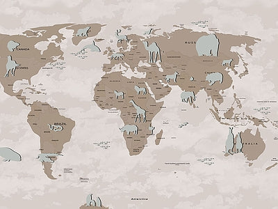 Aperçu de Papier peint carte du monde grège – Salon sur votre mur